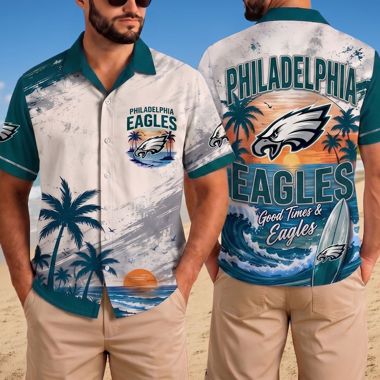 PREMIUM NFL X PHI LUXURY BEACH VIBES TEAM HAWAIIAN SHIRT 020726