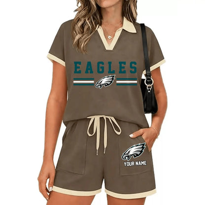PREMIUM NFL X PHI Retro Athletic Contrast Polo Set FOR SUMMER HOLIDAY NDT NHM 100626