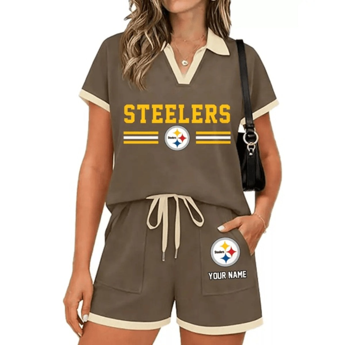 PREMIUM NFL X PIT Retro Athletic Contrast Polo Set FOR SUMMER HOLIDAY NDT NHM 100626
