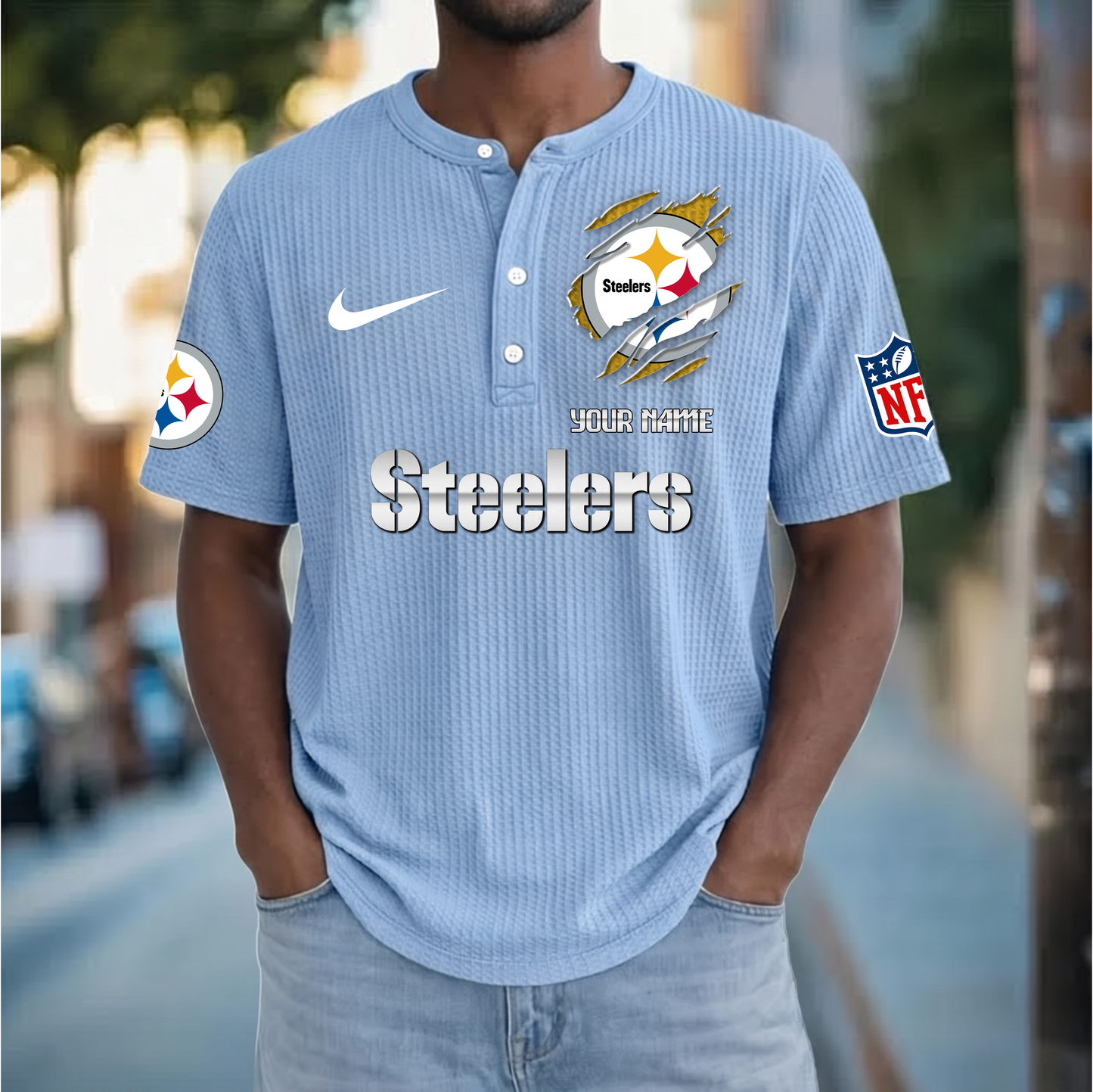 PREMIUM NFL  X  PS Crew neck button Henry Shirt Limited Editions NDT VHM 230426