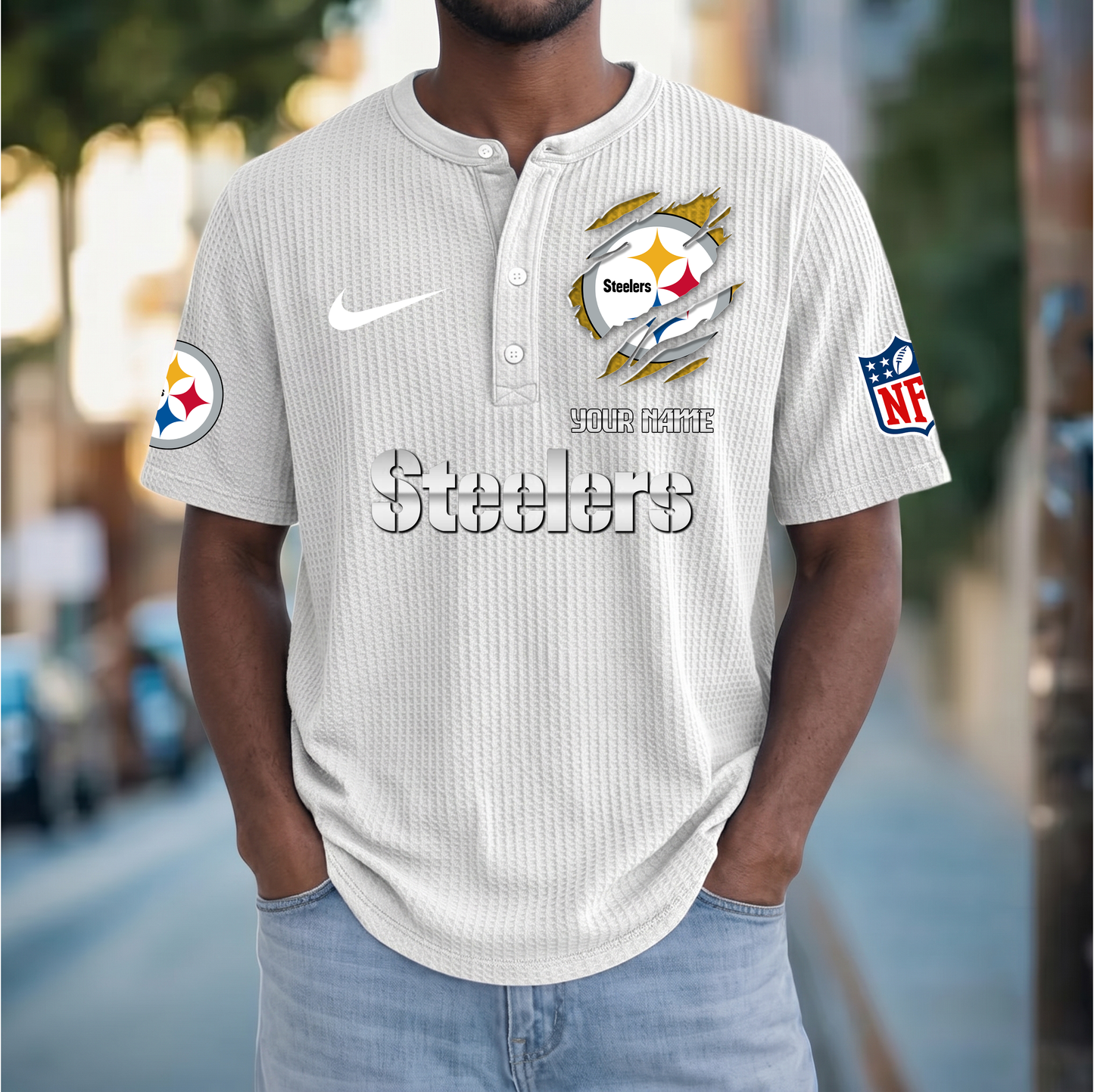 PREMIUM NFL  X  PS Crew neck button Henry Shirt Limited Editions NDT VHM 230426