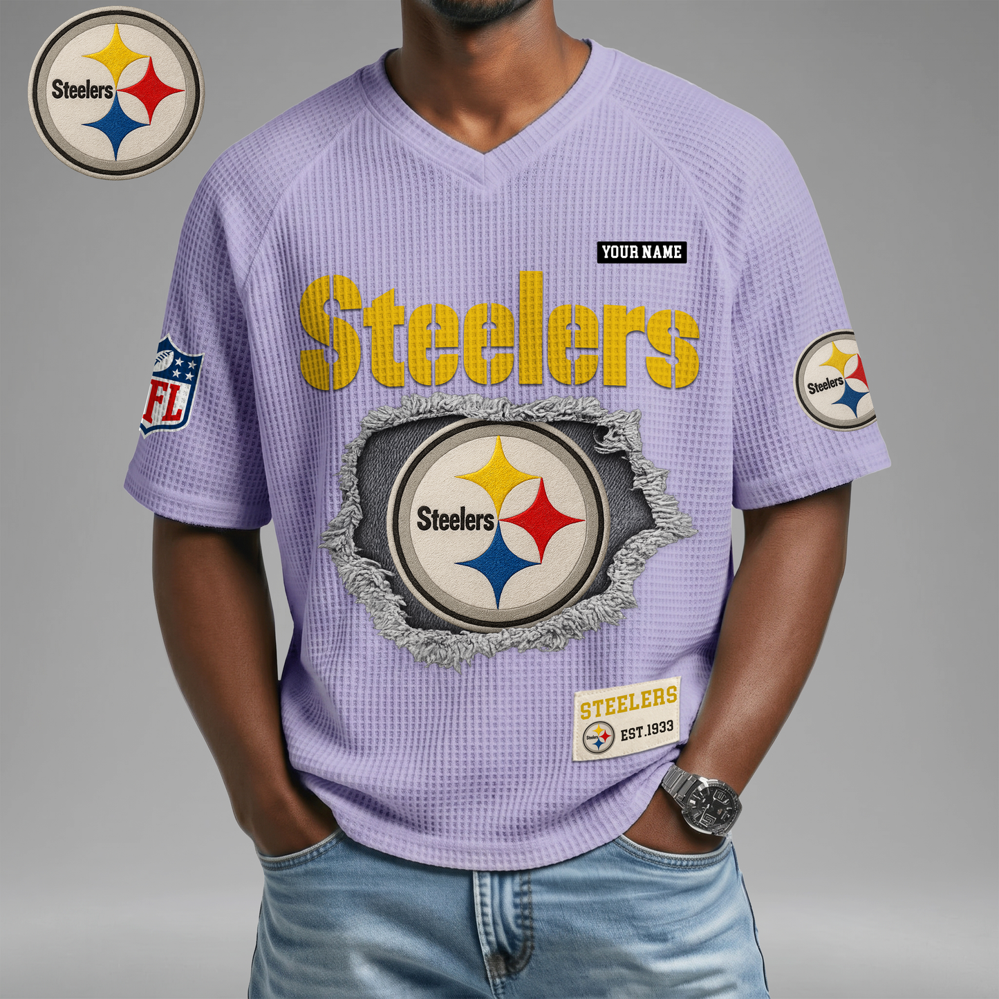 PREMIUM NFL X PS Game Day Waffle V-neck T-shirt 110626