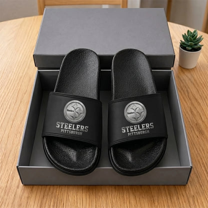 PREMIUM NFL X PS New Black Slippers All Size Custom Name FOR SUMMER HOLIDAY NDT VHM 160626