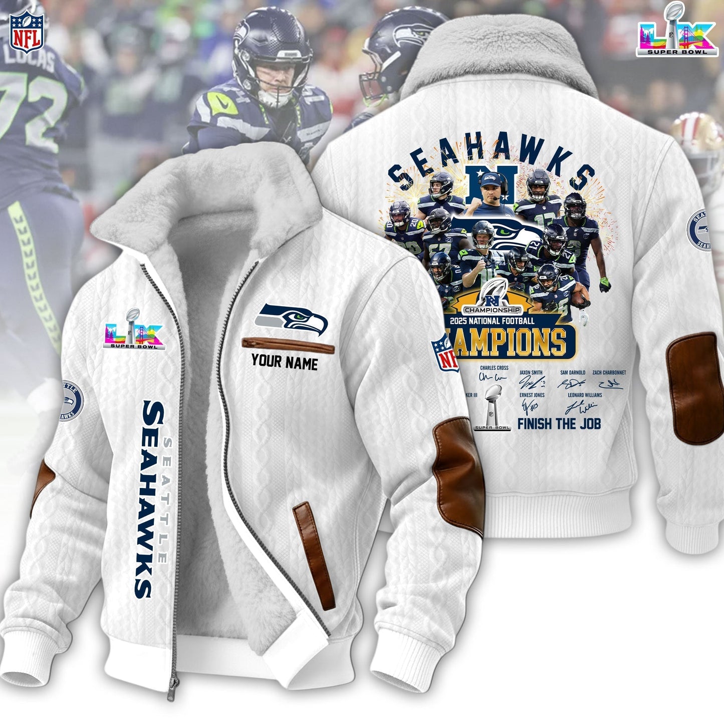 PREMIUM NFL X SEAHAW Fleece Jacket For Championship NDT LVH
