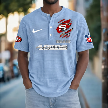 PREMIUM NFL  X  SF Crew neck button Henry Shirt Limited Editions NDT VHM 230426