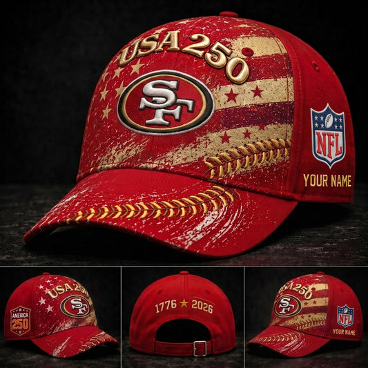 PREMIUM NFL X SF GAMEDAY EXCLUSIVE PERSONALIZED 250 YEAR ANNIVERSARY CAP 010726