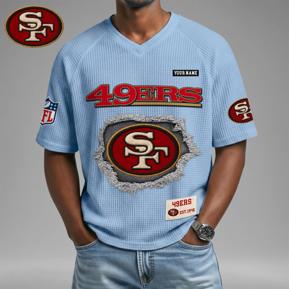 PREMIUM NFL X SF Game Day Waffle V-neck T-shirt 110626