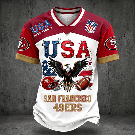 PREMIUM NFL X SF LUXURY V-Neck 250 Years Of T- Shirt 160626