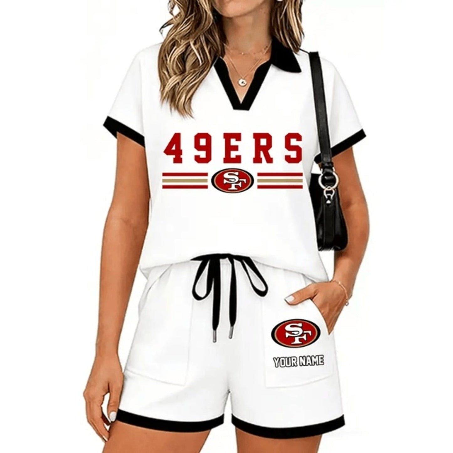 PREMIUM NFL X SF Retro Athletic Contrast Polo Set FOR SUMMER HOLIDAY NDT NHM 100626