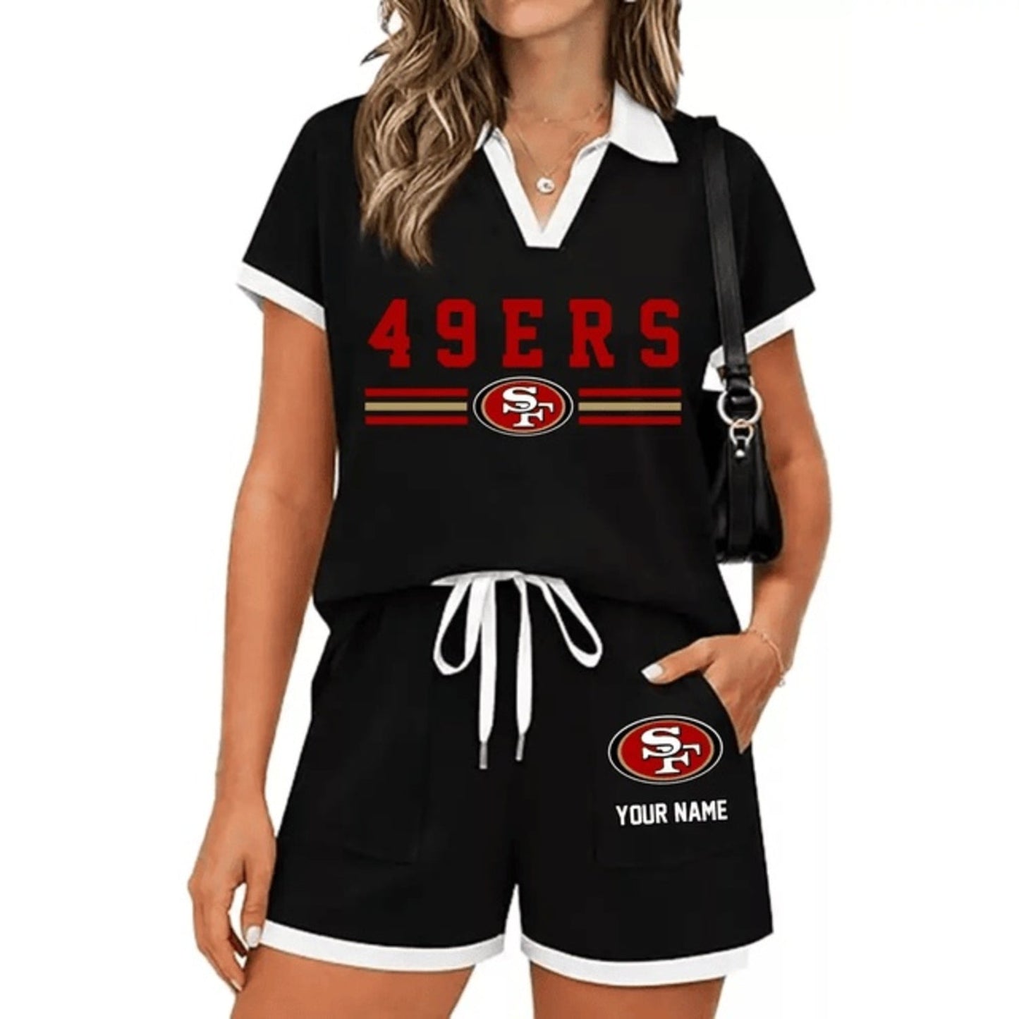 PREMIUM NFL X SF Retro Athletic Contrast Polo Set FOR SUMMER HOLIDAY NDT NHM 100626