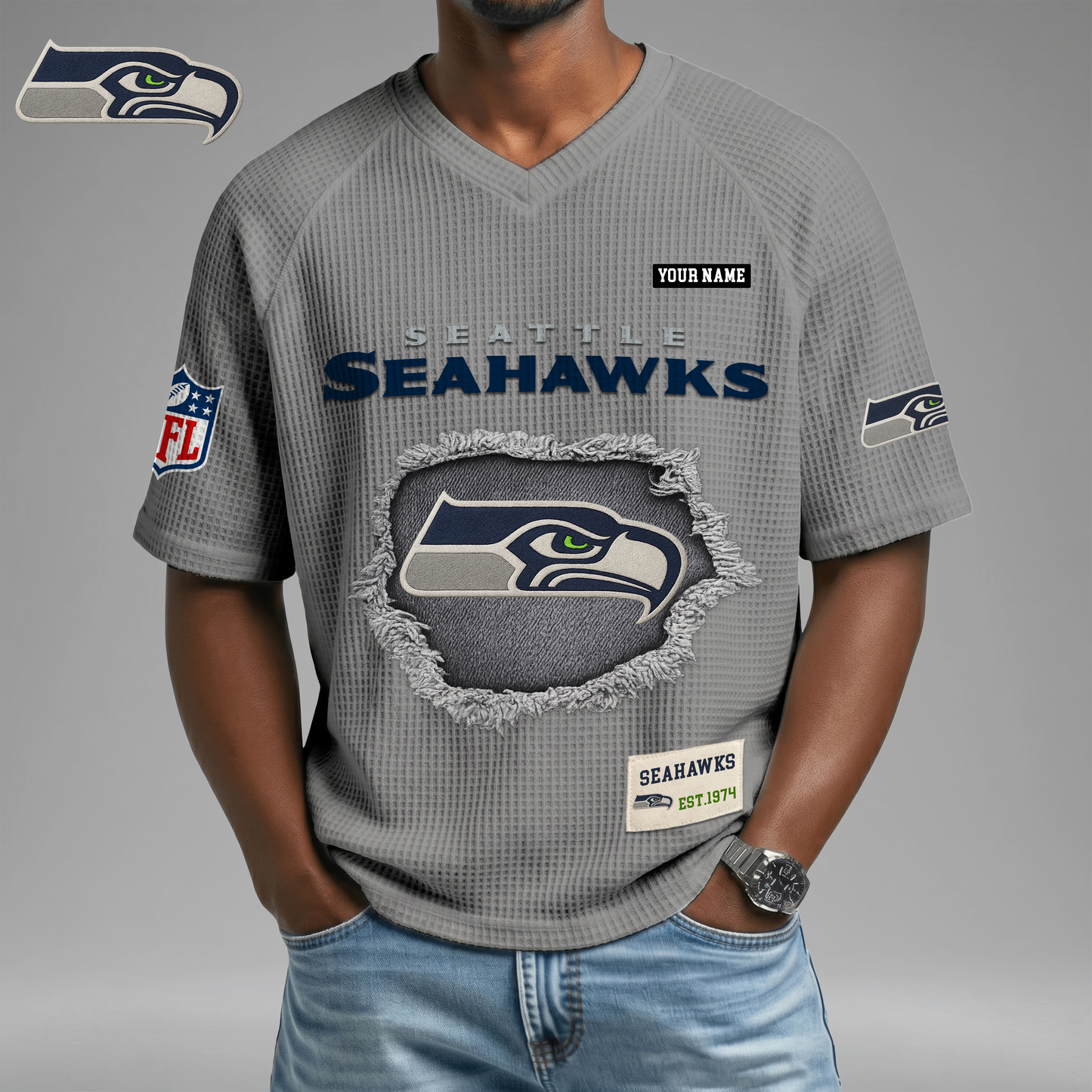 PREMIUM NFL X SS Game Day Waffle V-neck T-shirt 110626