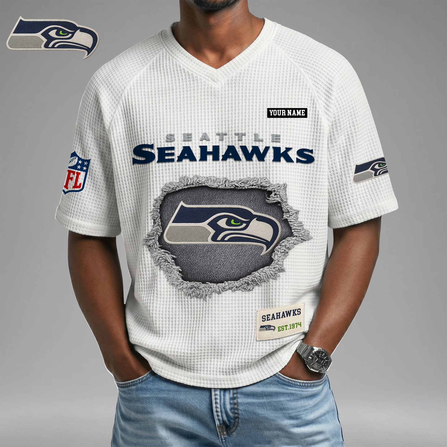 PREMIUM NFL X SS Game Day Waffle V-neck T-shirt 110626