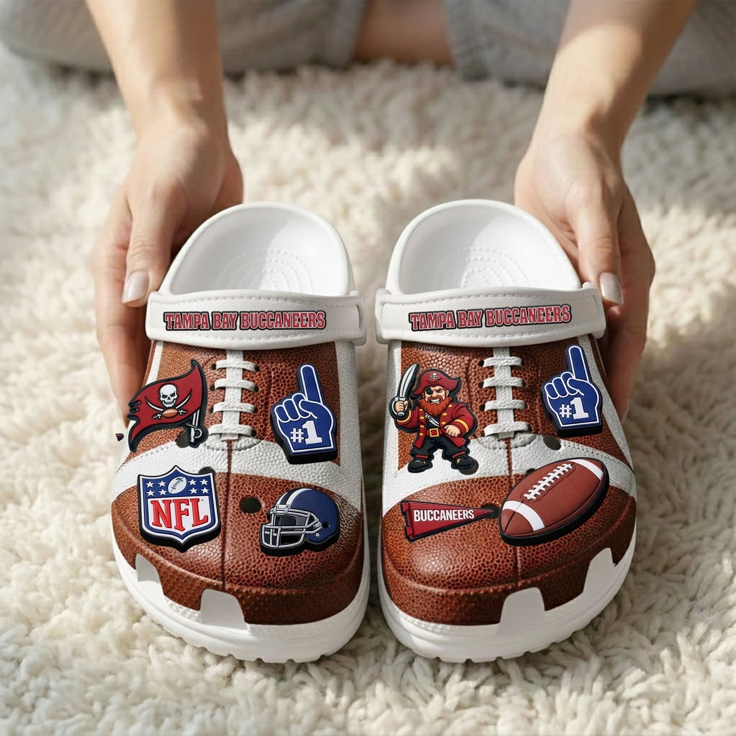 PREMIUM NFL X TB CLOGS WITH CHARMS NDT NHM