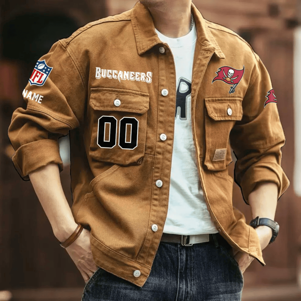 PREMIUM NFL X TBB Men's Denim Autumn Jackets NDT VHM 090626