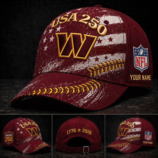 PREMIUM NFL X WAS GAMEDAY EXCLUSIVE PERSONALIZED 250 YEAR ANNIVERSARY CAP 010726
