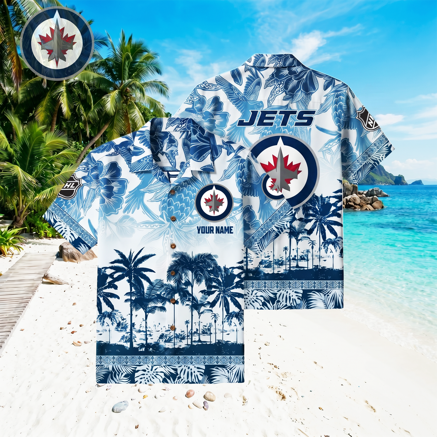 PREMIUM NHL X WJ Floral With Parrots Hawaiian Shirt NDT VHM 060526