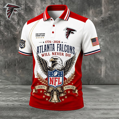 PREMIUM NFL x ATL EXCLUSIVE 250 Years Anniversary Of Freedom POLO SHIRT 290626
