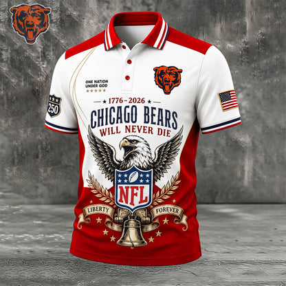 PREMIUM NFL x CHI EXCLUSIVE 250 Years Anniversary Of Freedom POLO SHIRT 290626