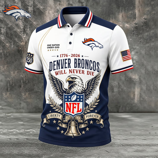 PREMIUM NFL x DEN EXCLUSIVE 250 Years Anniversary Of Freedom POLO SHIRT 290626