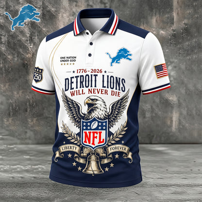 PREMIUM NFL x DET EXCLUSIVE 250 Years Anniversary Of Freedom POLO SHIRT 290626