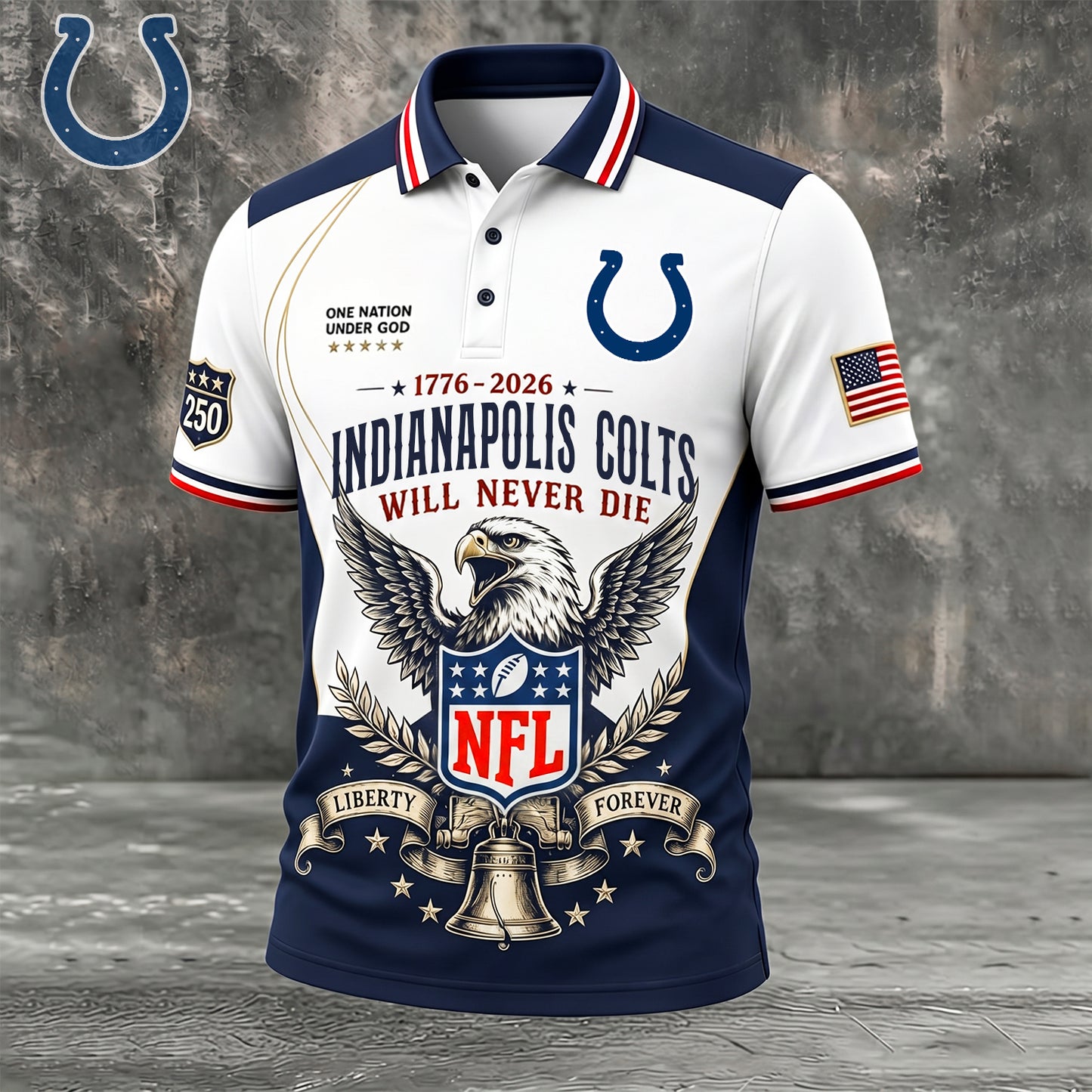 PREMIUM NFL x IND EXCLUSIVE 250 Years Anniversary Of Freedom POLO SHIRT 290626