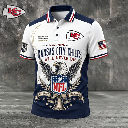 PREMIUM NFL x KC EXCLUSIVE 250 Years Anniversary Of Freedom POLO SHIRT 290626