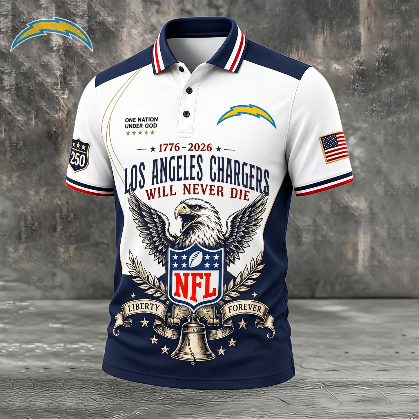 PREMIUM NFL x LAC EXCLUSIVE 250 Years Anniversary Of Freedom POLO SHIRT 290626