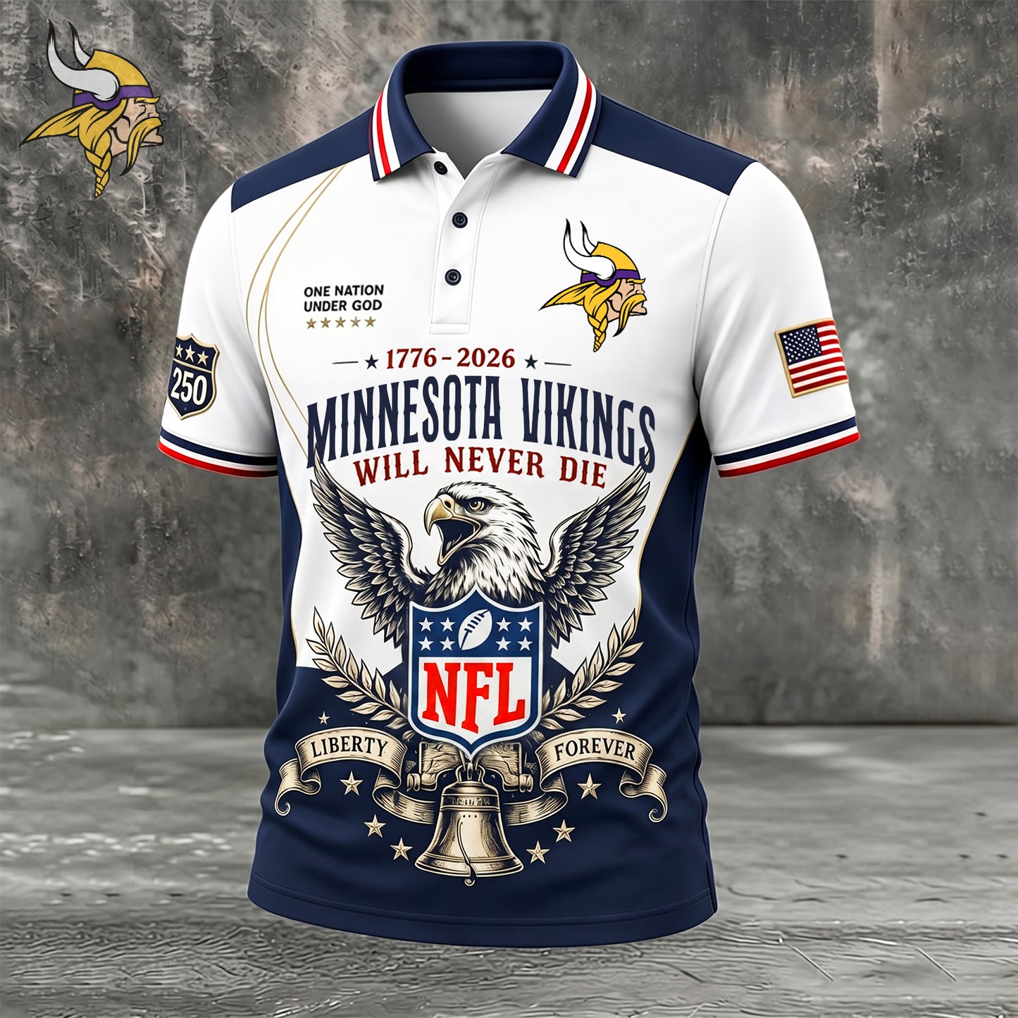 PREMIUM NFL x MIN EXCLUSIVE 250 Years Anniversary Of Freedom POLO SHIRT 290626