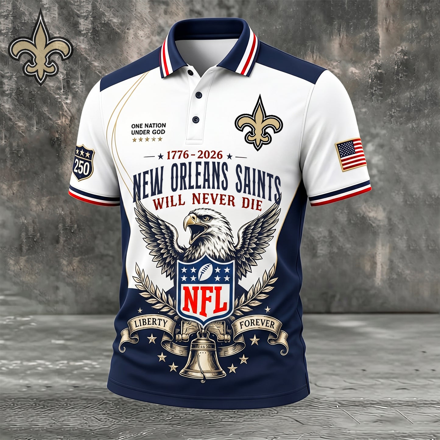 PREMIUM NFL x NO EXCLUSIVE 250 Years Anniversary Of Freedom POLO SHIRT 290626