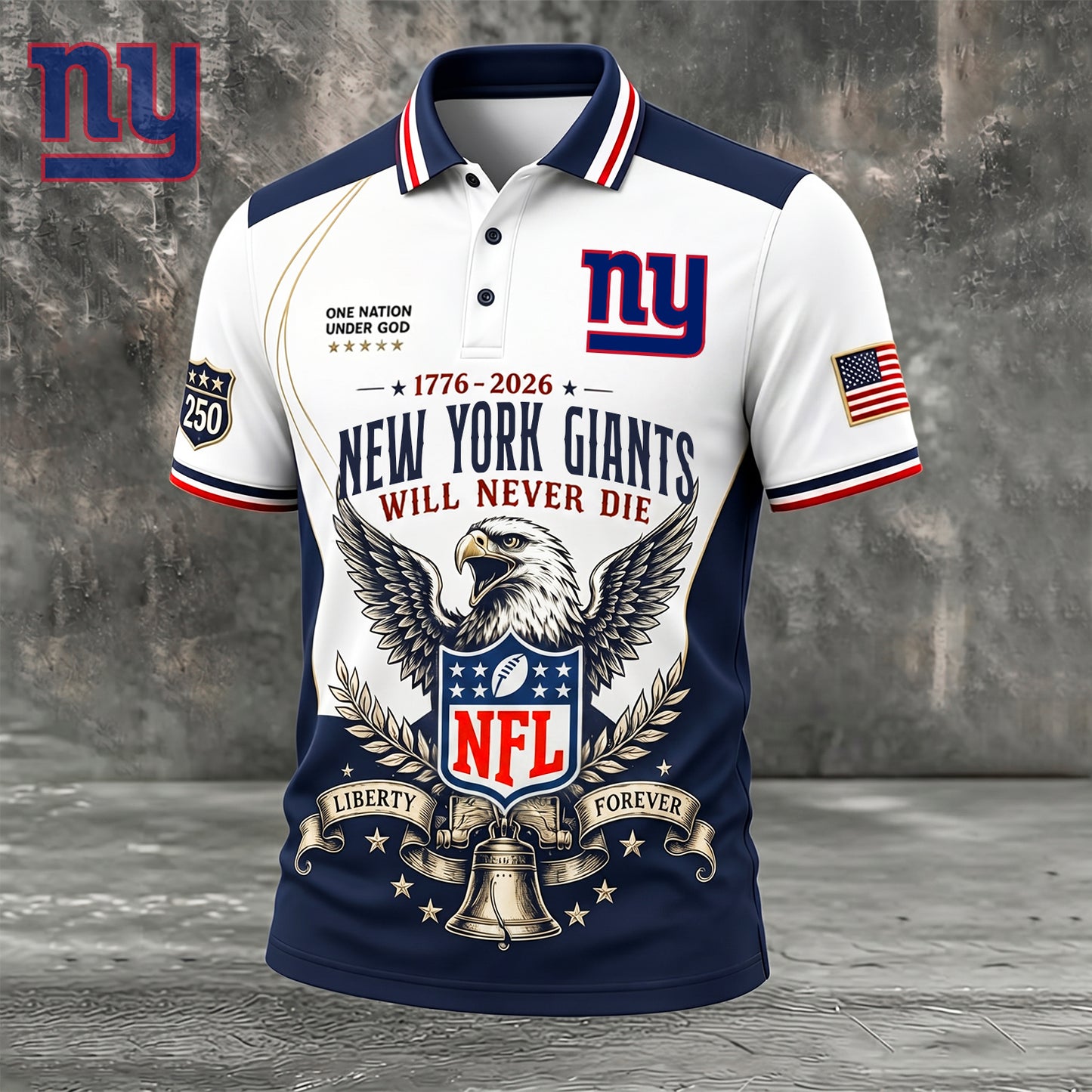 PREMIUM NFL x NYG EXCLUSIVE 250 Years Anniversary Of Freedom POLO SHIRT 290626