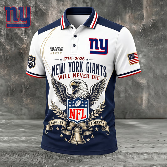 PREMIUM NFL x NYG EXCLUSIVE 250 Years Anniversary Of Freedom POLO SHIRT 290626