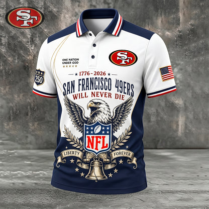 PREMIUM NFL x SF EXCLUSIVE 250 Years Anniversary Of Freedom POLO SHIRT 290626