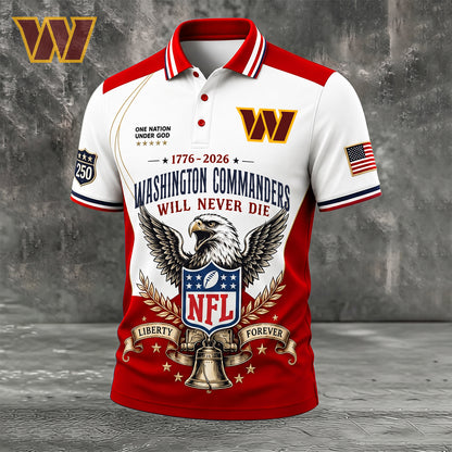 PREMIUM NFL x WAS EXCLUSIVE 250 Years Anniversary Of Freedom POLO SHIRT 290626