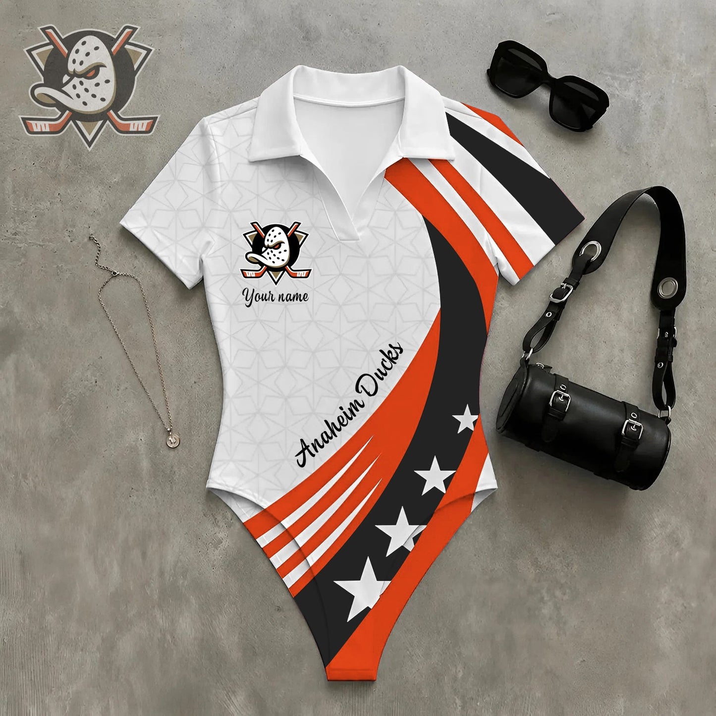 PREMIUM NHL X AD WomenŸ??s Slim-Fit V-Neck Polo Bodysuit NDT NHM 270526