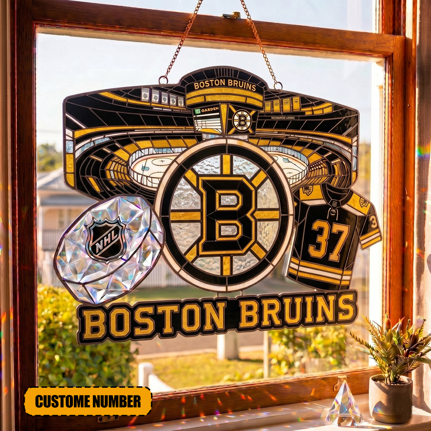 PREMIUM NHL  X BB Suncatcher Custom  Name  Limited Edition NDT VHM 240426