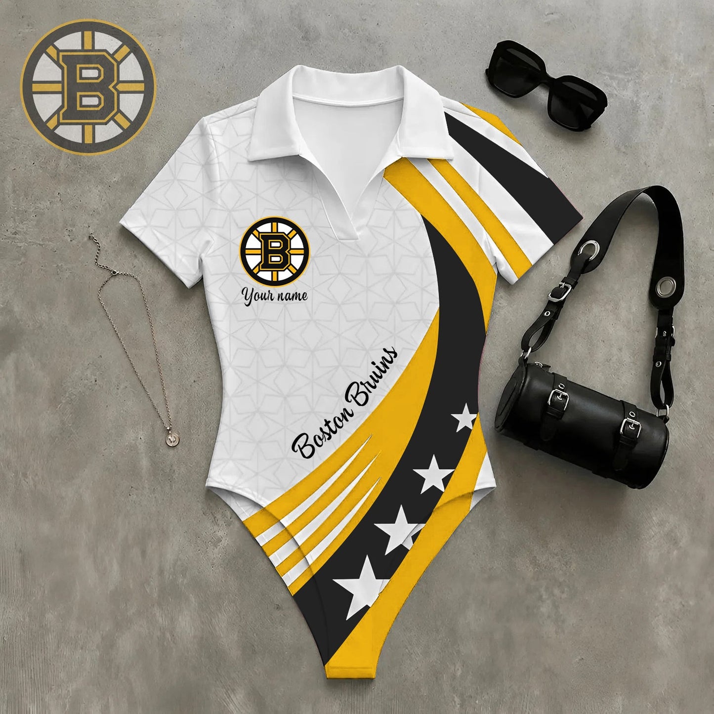 PREMIUM NHL X BB WomenŸ??s Slim-Fit V-Neck Polo Bodysuit NDT NHM 270526
