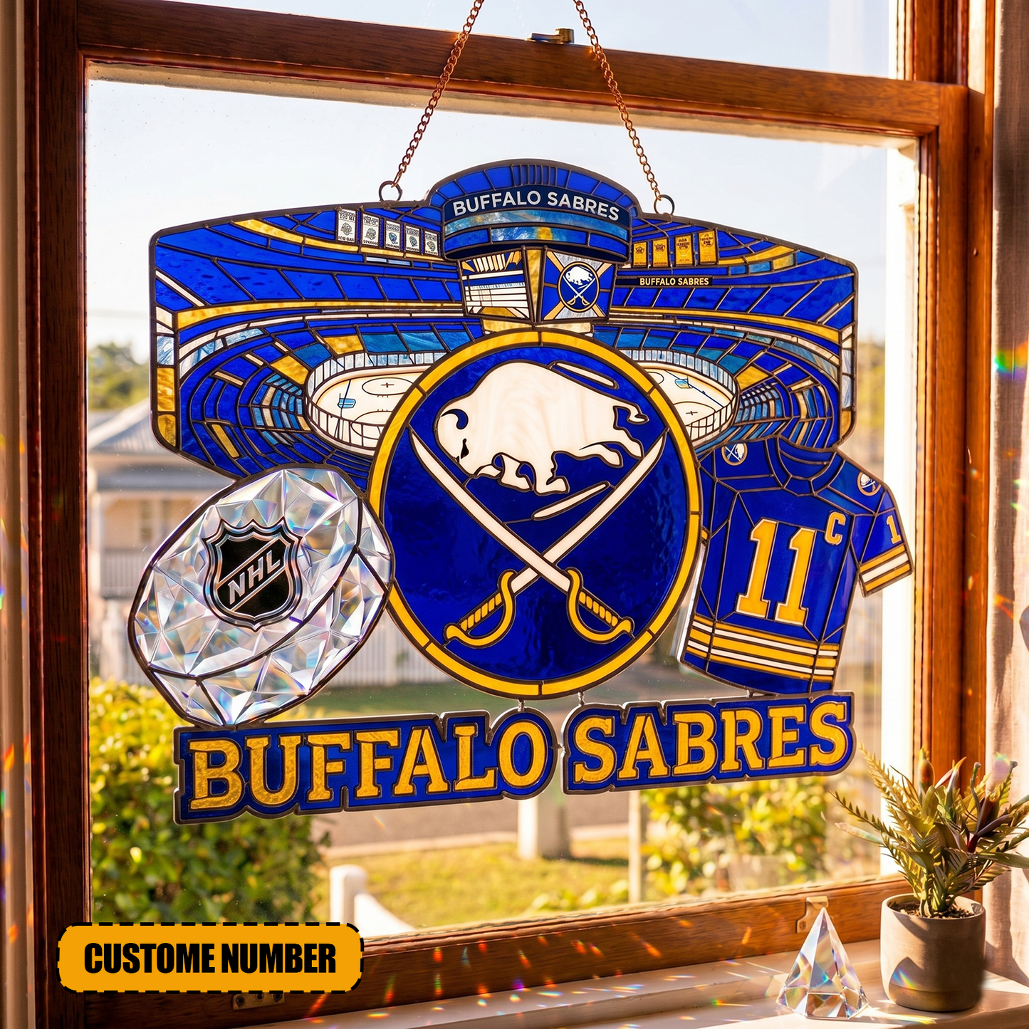 PREMIUM NHL  X BS Suncatcher Custom Number Limited Edition NDT VHM 240426