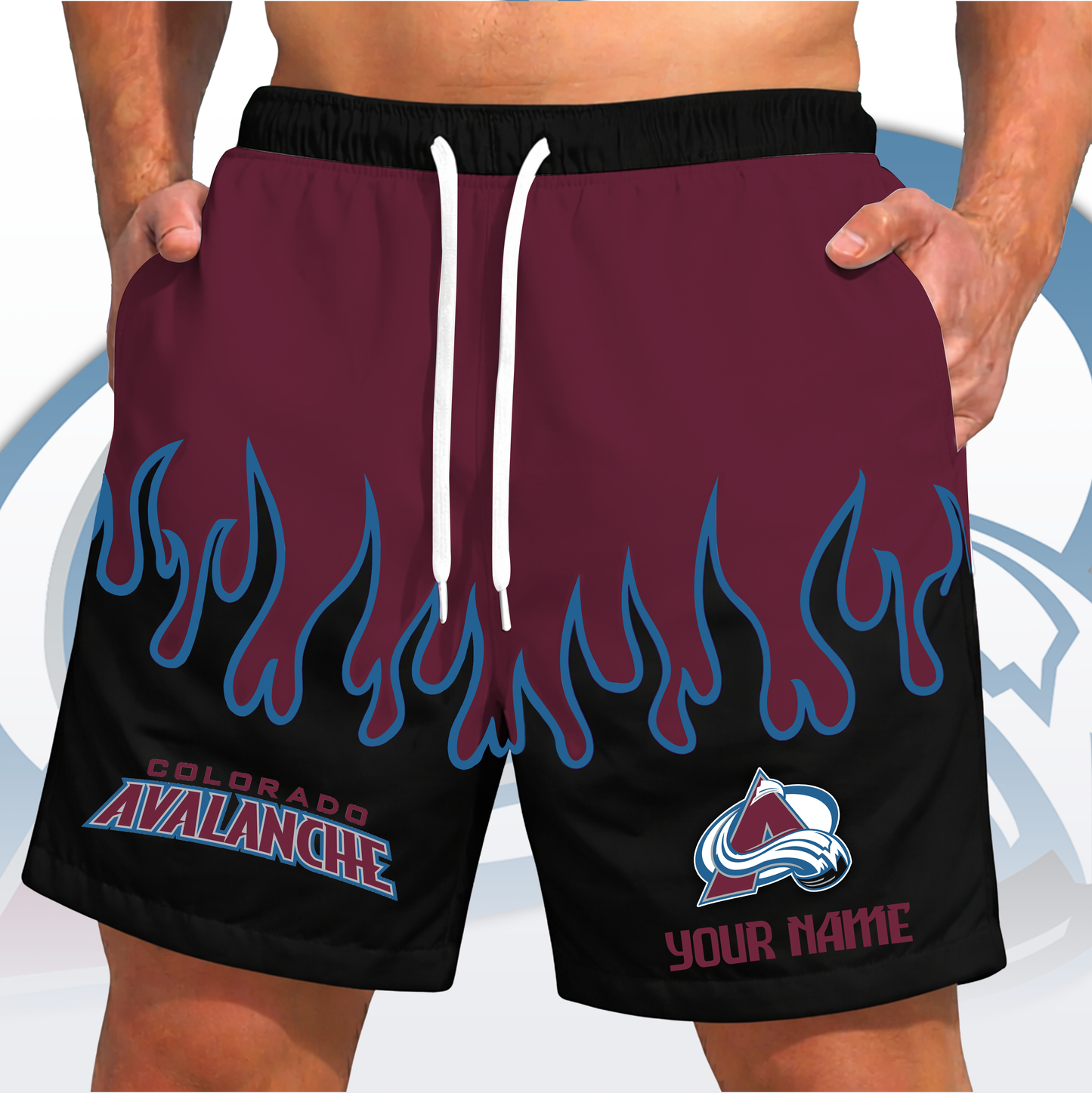 PREMIUM NHL X CA Fire  Flame Short Pants Custom Name Limited Edition NDT VHM 200426