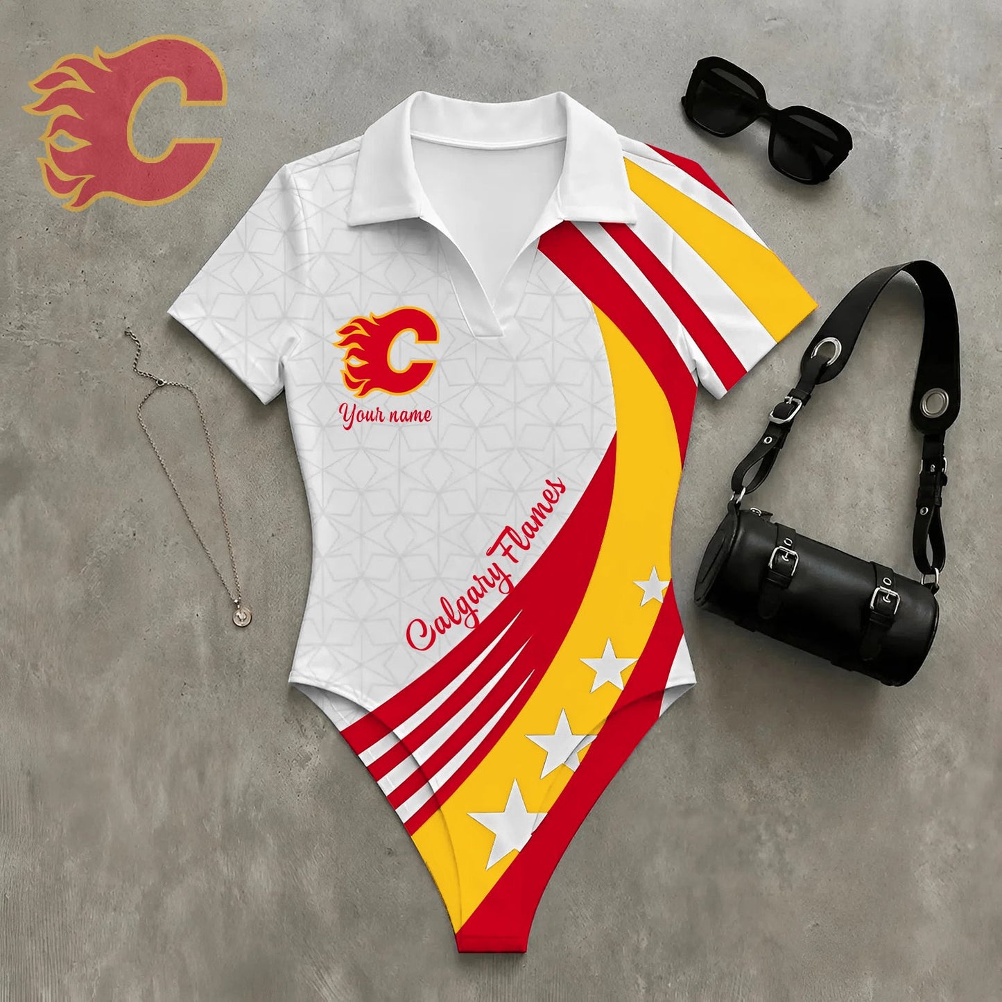 PREMIUM NHL X CF WomenŸ??s Slim-Fit V-Neck Polo Bodysuit NDT NHM 270526