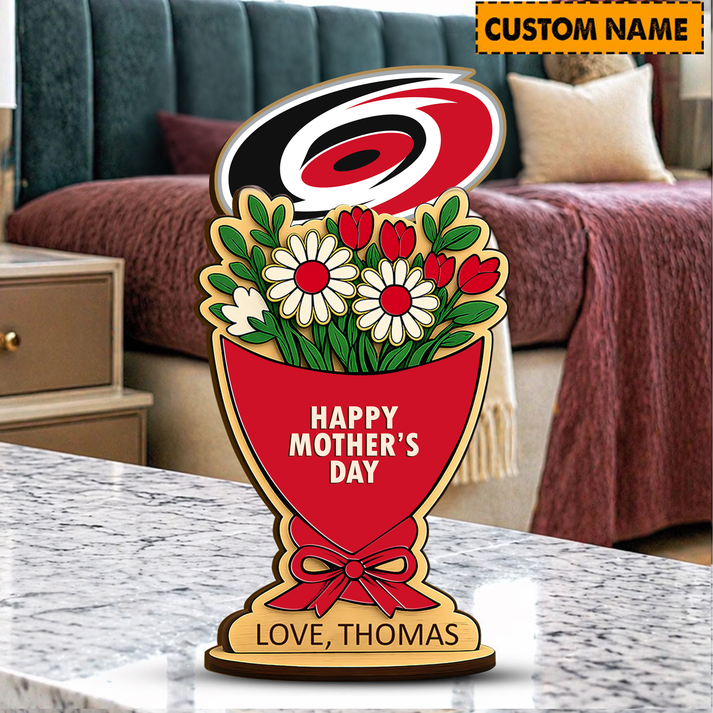PREMIUM NHL X CH Custom Name Happy Mother's Day Wooden Plaque Gifts For Fan NDT VHM 170426
