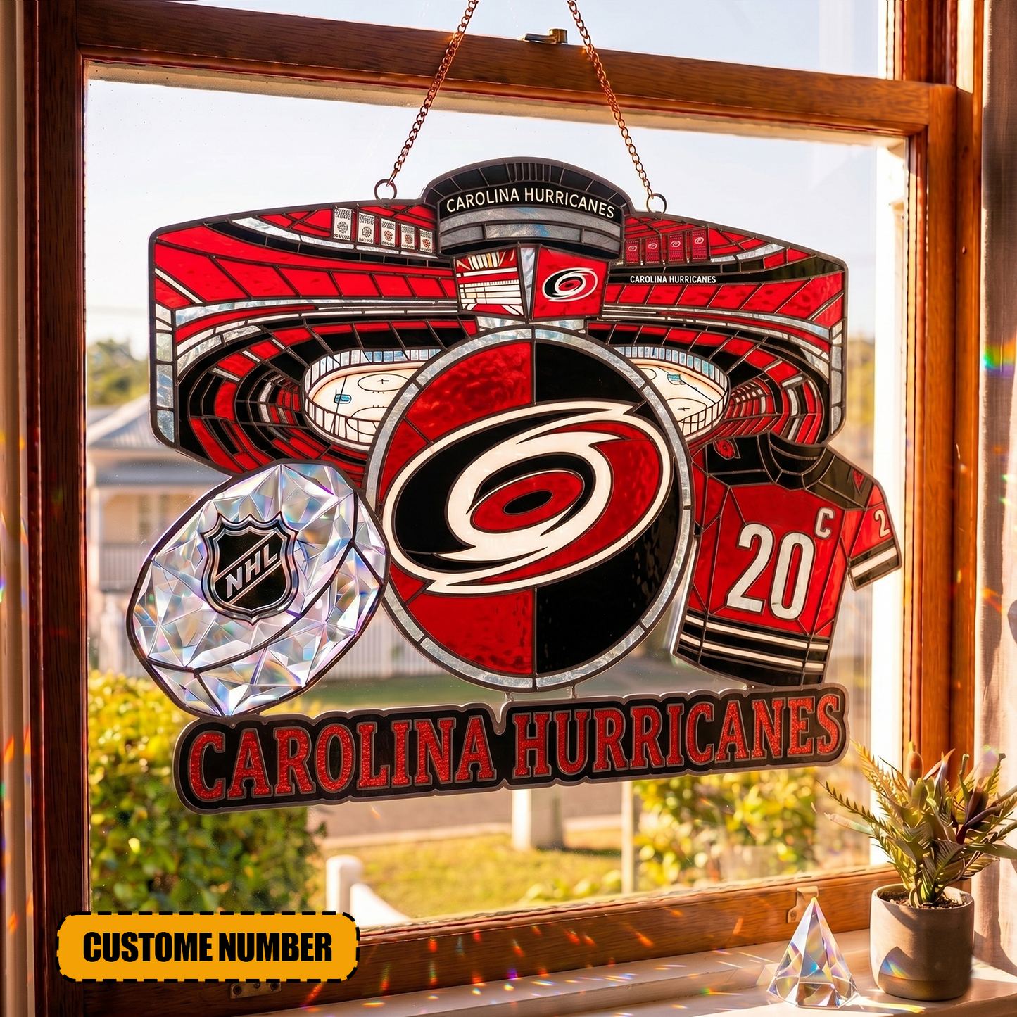 PREMIUM NHL  X CH Suncatcher Custom  Name  Limited Edition NDT VHM 240426