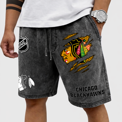 PREMIUM NHL X CHI WASH SHORTS FOR SUMMER HOLIDAY NDT VHM  070426