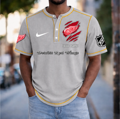 PREMIUM NHL X DRW Crew neck button Henry Shirt Limited Editions NDT VHM 20426
