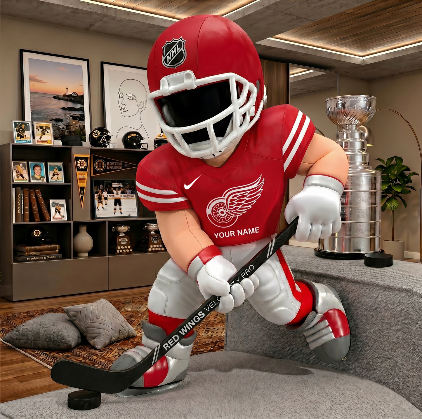 PREMIUM NHL X DRW Players Custom Shape Pillow Custom Name Gifts FOR FAN NDT VHM 280526