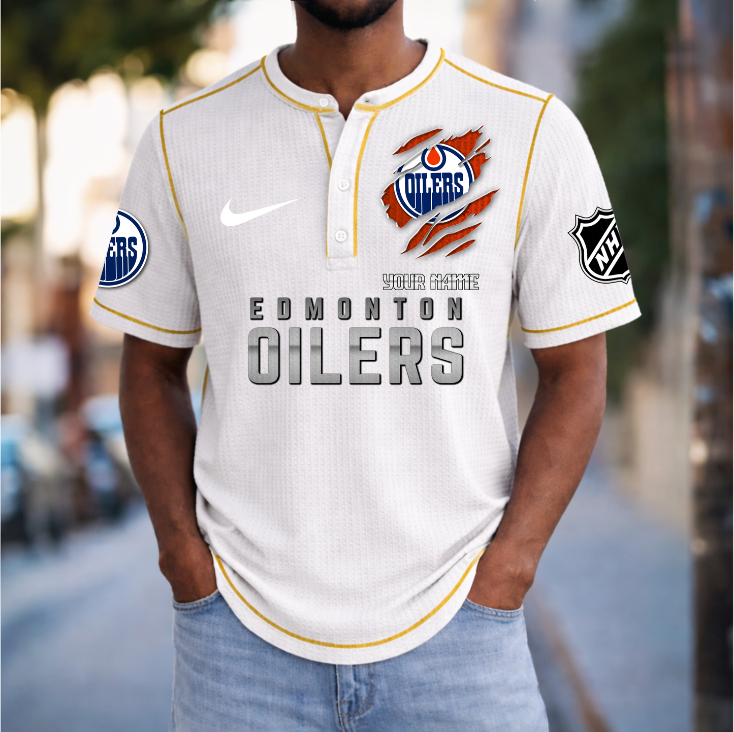 PREMIUM NHL X EO Crew neck button Henry Shirt Limited Editions NDT VHM 20426