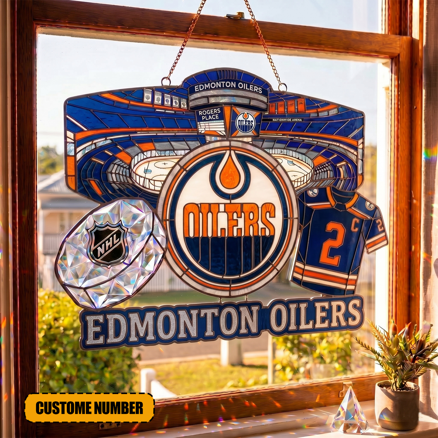 PREMIUM NHL  X EO Suncatcher Custom Number Limited Edition NDT VHM 240426