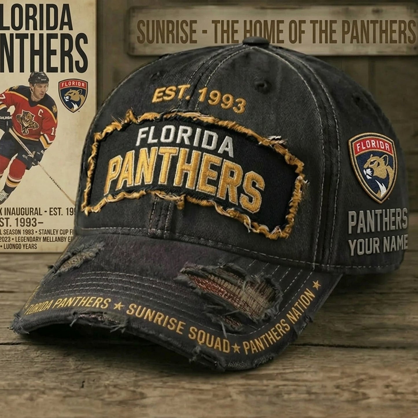PREMIUM NHL X FP Denim Washed Custom Name HAT NDT NHM 050526