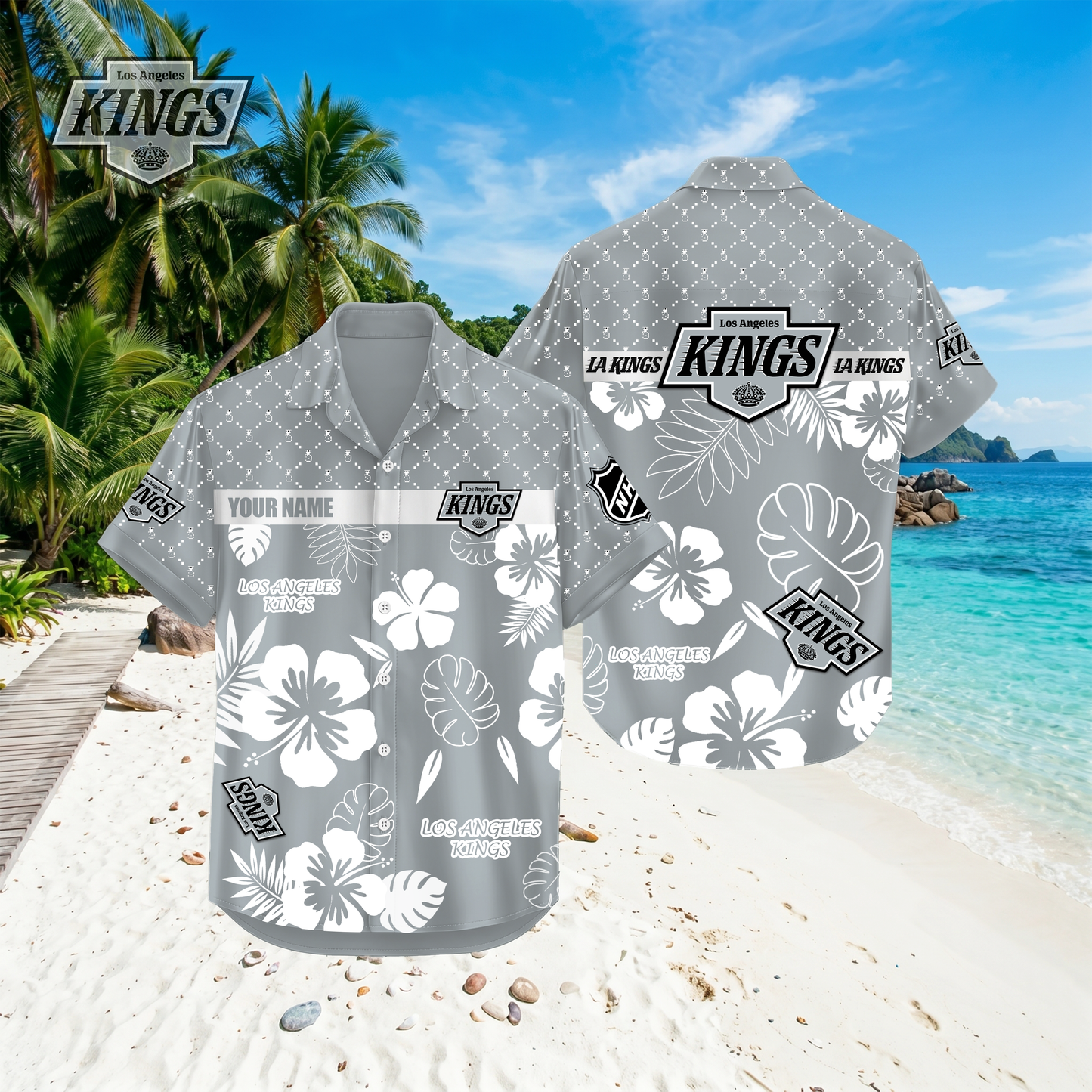PREMIUM NHL X LAK Hawaiian Shirt Custom Name For Summer Holiday NDT VHM 270426