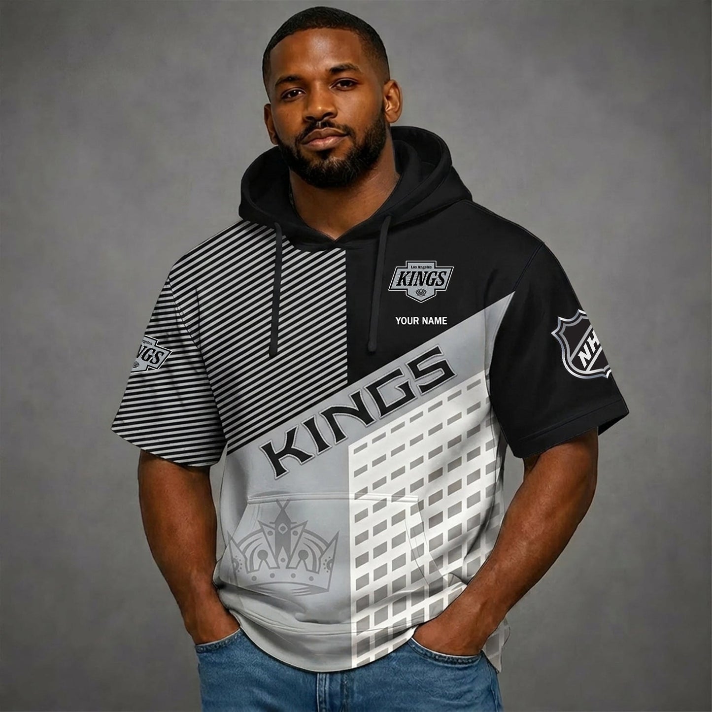 PREMIUM NHL X LAK Short Sleeve Hoodie SHIRT FOR SUMMER HOLIDAY V3 NDT NHM 180526