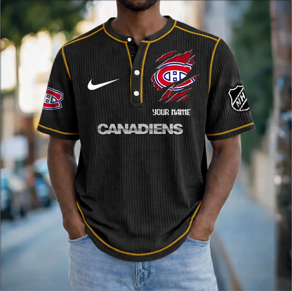 PREMIUM NHL X MC Crew neck button Henry Shirt Limited Editions NDT VHM 20426